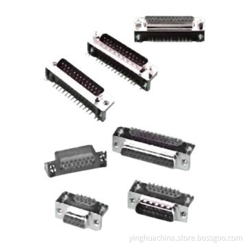 D-sub 7.2mm Stamped Pin PCB 9/15/25/37 Pins Connectors, Right Angle, Male/Female Type 0550